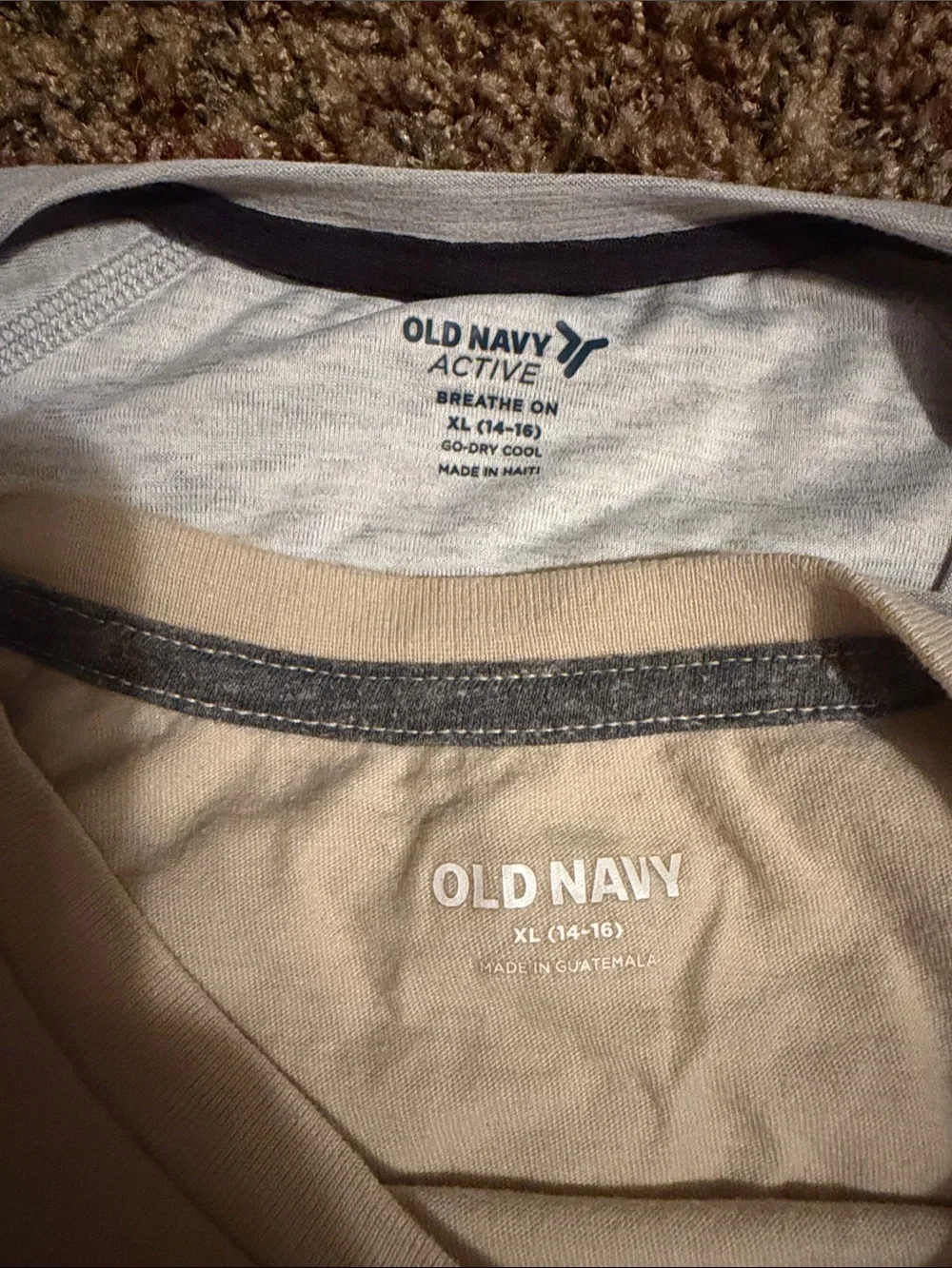 Old Navy Set of Long Sleeve Tees- grey and tan